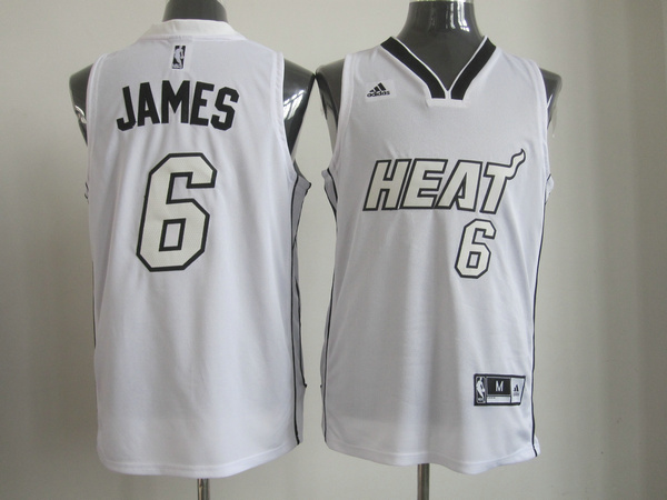  NBA Miami Heat 6 LeBron James Swingman White Jersey